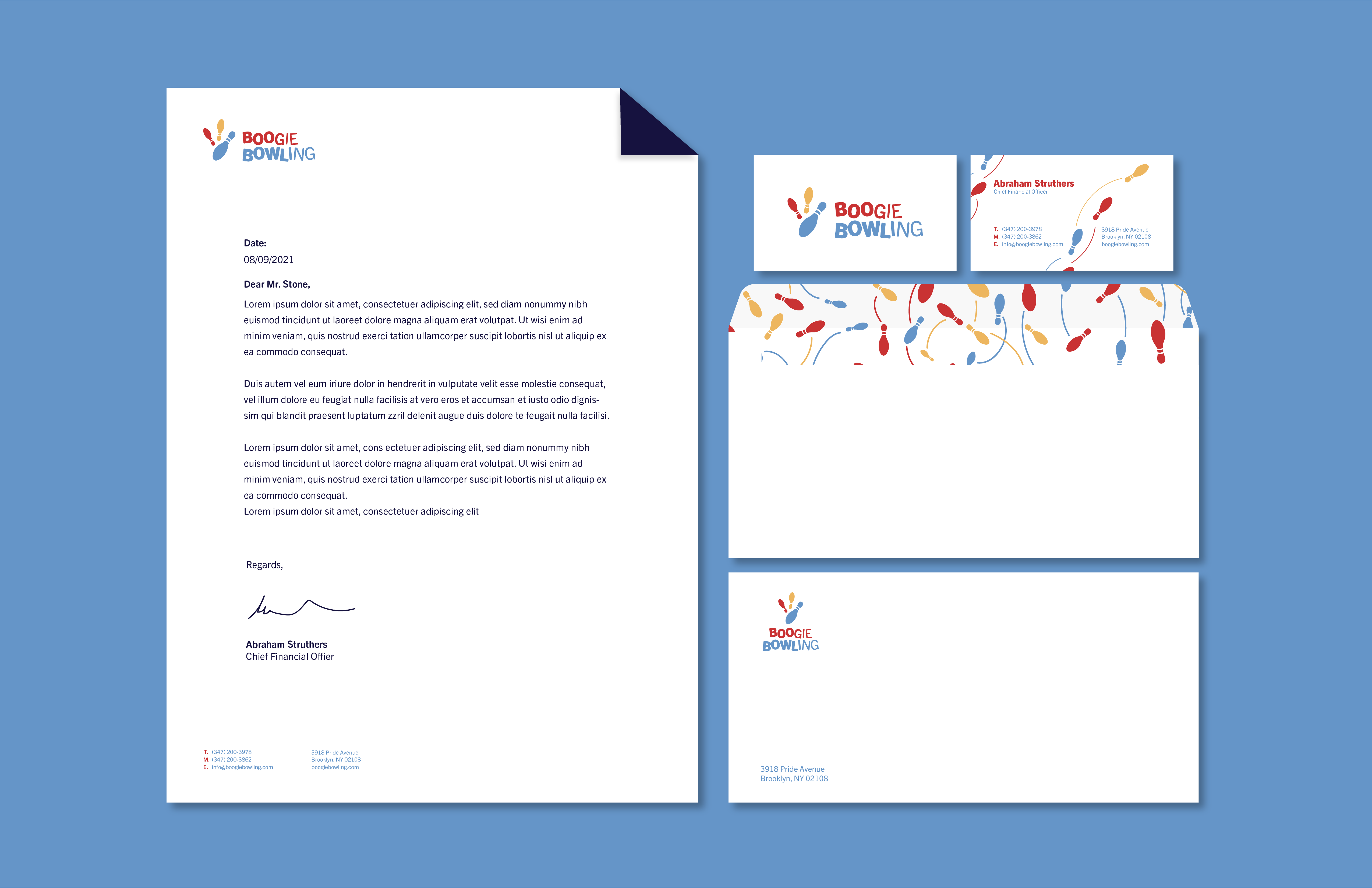 Boogie Bowling stationery